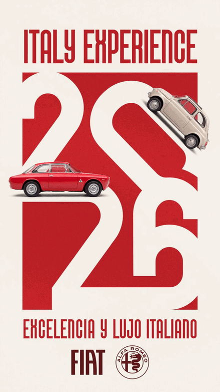 Italy Experience 2026. Alfa Romeo y Fiat. Excelencia y lujo italiano. Del 7 al 11 de septiembre.