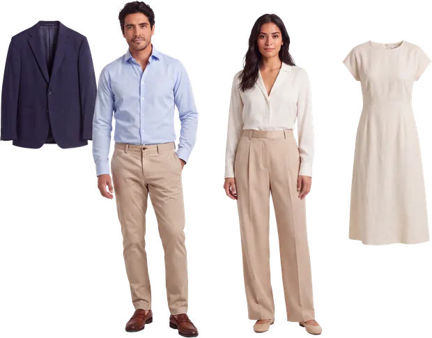 Referencia de vestimenta: Business casual